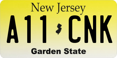 NJ license plate A11CNK