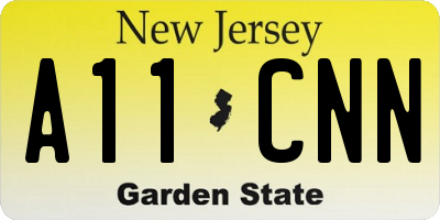 NJ license plate A11CNN