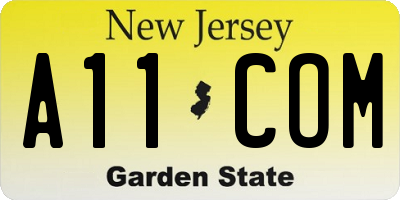 NJ license plate A11COM