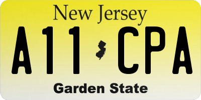 NJ license plate A11CPA