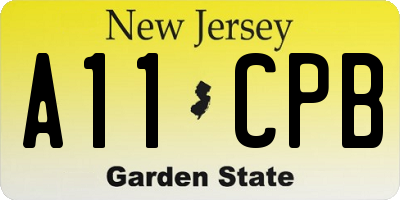 NJ license plate A11CPB