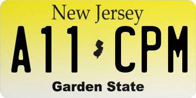 NJ license plate A11CPM
