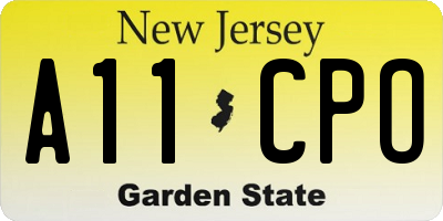 NJ license plate A11CPO