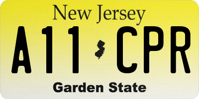 NJ license plate A11CPR