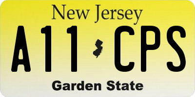 NJ license plate A11CPS