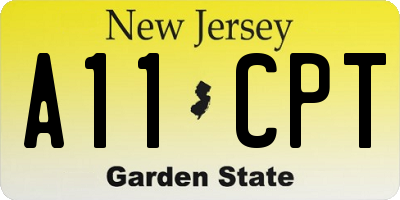 NJ license plate A11CPT