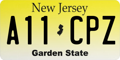 NJ license plate A11CPZ