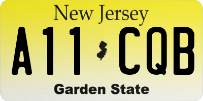 NJ license plate A11CQB