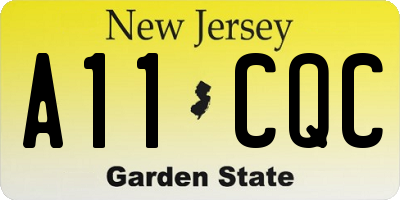 NJ license plate A11CQC