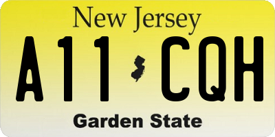 NJ license plate A11CQH