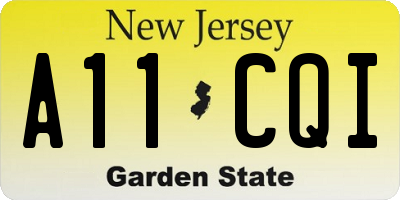 NJ license plate A11CQI