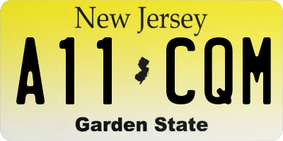 NJ license plate A11CQM