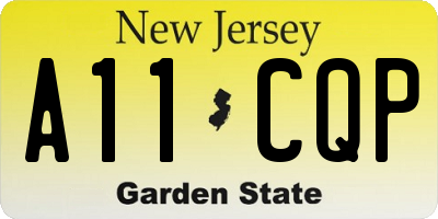 NJ license plate A11CQP