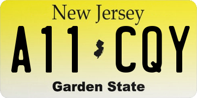 NJ license plate A11CQY