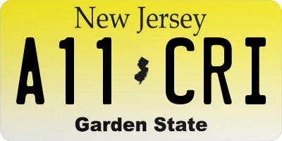 NJ license plate A11CRI