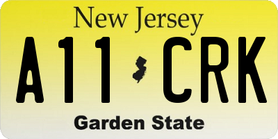 NJ license plate A11CRK