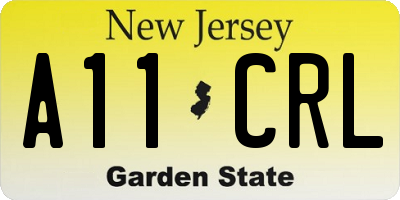 NJ license plate A11CRL