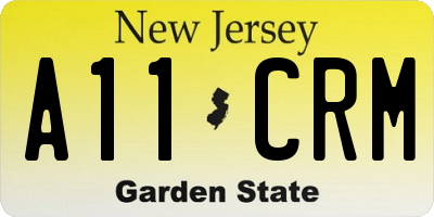 NJ license plate A11CRM