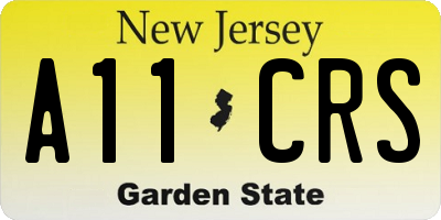 NJ license plate A11CRS
