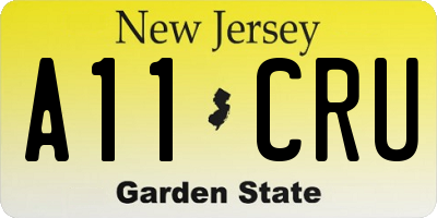 NJ license plate A11CRU