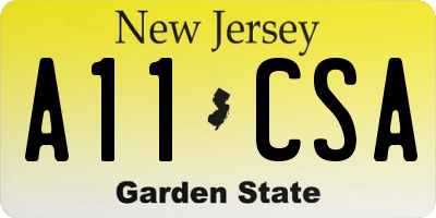 NJ license plate A11CSA