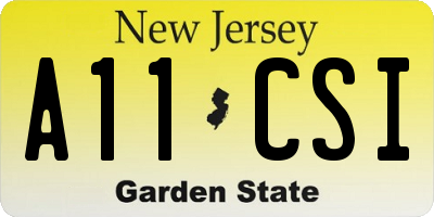 NJ license plate A11CSI