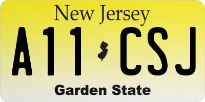 NJ license plate A11CSJ