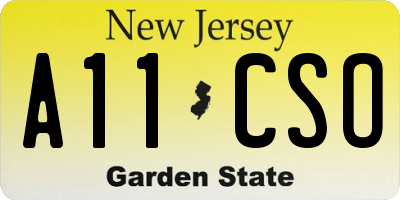 NJ license plate A11CSO