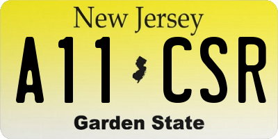 NJ license plate A11CSR