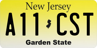 NJ license plate A11CST