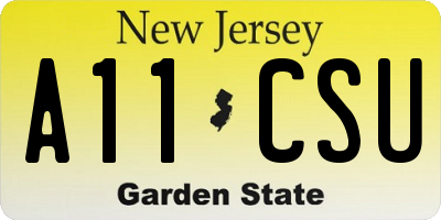 NJ license plate A11CSU