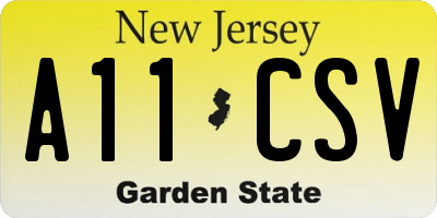 NJ license plate A11CSV