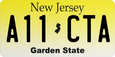 NJ license plate A11CTA