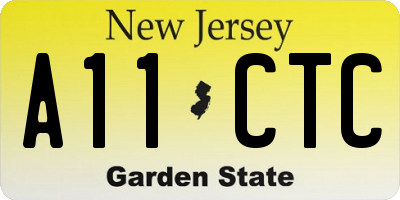 NJ license plate A11CTC