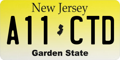NJ license plate A11CTD