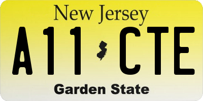 NJ license plate A11CTE