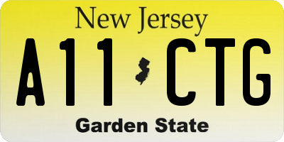 NJ license plate A11CTG