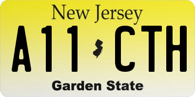 NJ license plate A11CTH