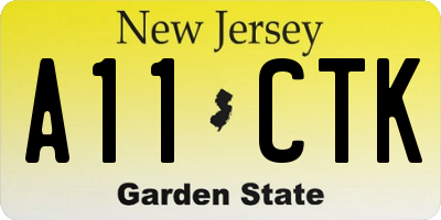 NJ license plate A11CTK