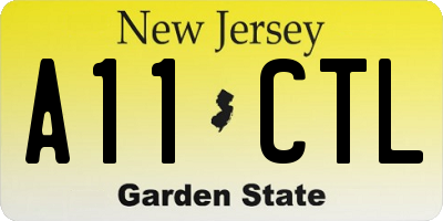 NJ license plate A11CTL
