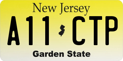 NJ license plate A11CTP