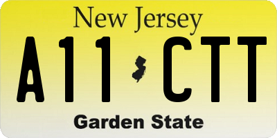 NJ license plate A11CTT