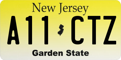 NJ license plate A11CTZ