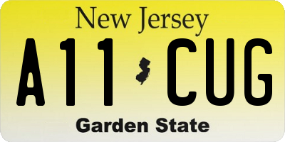 NJ license plate A11CUG