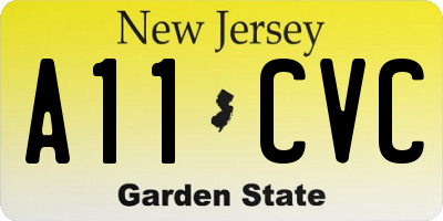NJ license plate A11CVC