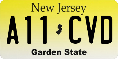 NJ license plate A11CVD
