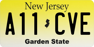 NJ license plate A11CVE