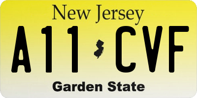 NJ license plate A11CVF