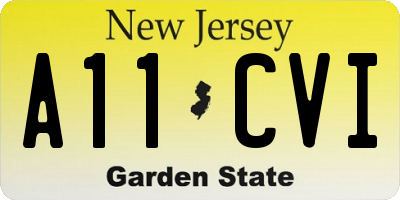 NJ license plate A11CVI