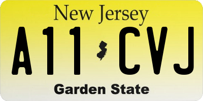 NJ license plate A11CVJ